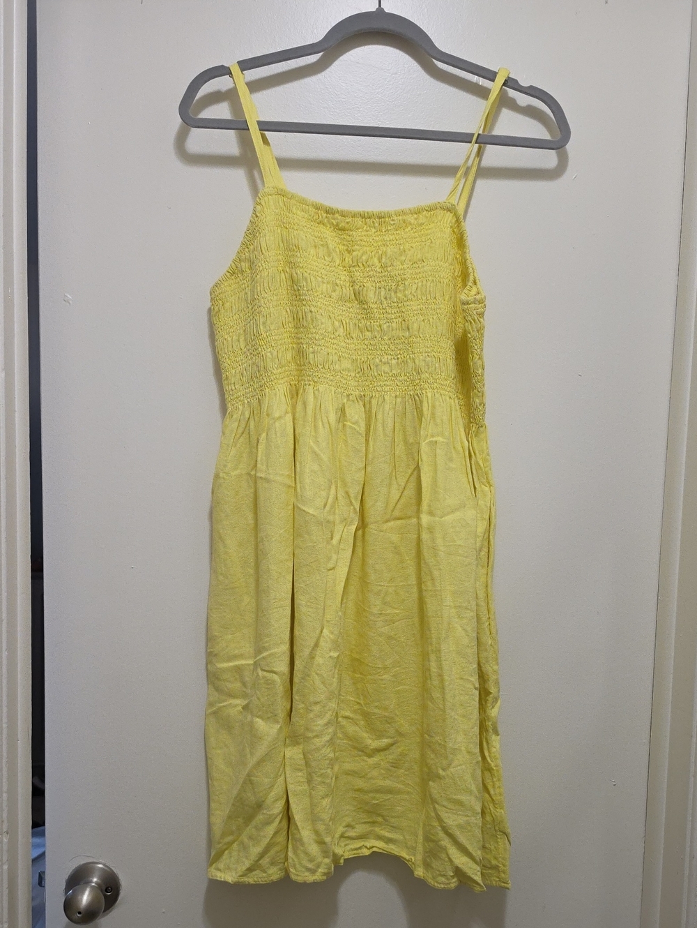 Universal Thread Yellow Smocked Top with Spaghetti Straps